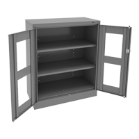 C-Thru Counter High Cabinet, Steel, 2 Shelves, 42" H x 36" W x 18" D FL648 | WestPier