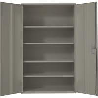 Armoire de rangement Hi-Boy tr&egrave;s large, Acier, 4 Tablettes, 72" h x 48" la x 24" P, Gris WestPier