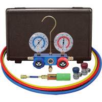 Automotive Manifold Gauge Set with Mini Dye Injector & Manual Couplers WestPier