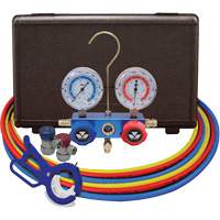 Dual Manifold Gauge Set with Manual Couplers & 3-in-1 Side Mount Can Tap Valve WestPier