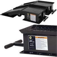 Heavy-Duty Truck Ramps with Long T-Handle, 40000 lbs. Capacity, 45" L, 13-1/2" W, 9-19/50" H WestPier