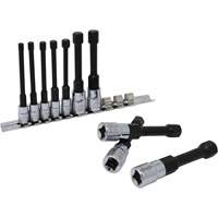 Metric Hex Socket Bit Set with Reduced Shank, 10 Pieces, 1/4"/3/8" Drive Size WestPier