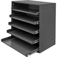 Compartment Box Cabinet, Steel, 5 Slots, 20-1/2" W x 12-1/2" D x 21" H, Grey FM005 | WestPier