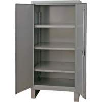 Extra Heavy-Duty Cabinet, Steel, 3 Shelves, 66" H x 36" W x 24" D, Grey WestPier