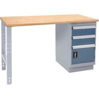 &eacute;tabli industriel, Porte a/combinaison de tiroirs, Cap 1000 lb, 72" la x 30" p, 34" h WestPier