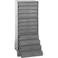 Modular Compartment Drawer Box Rack, Steel, 12 Drawers, 20-3/8" x 16" x 60-1/8", Grey FN372 | WestPier