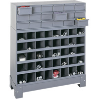 Modular Small Parts Storage Unit, Steel, 18 Drawers, 33-3/4" x 12-1/4" x 40-1/2", Grey FN374 | WestPier