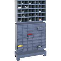 Modular Small Parts Storage Unit, Steel, 48 Drawers, 33-3/4" x 12-1/4" x 58-3/8", Grey FN377 | WestPier