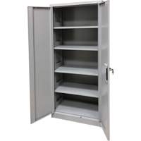 Storage Cabinet, Steel, 4 Shelves, 66" H x 30" W x 15" D, Grey WestPier