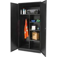 Armoire de rangement combin&eacute;e, 36" la x 18" p x 72" h, Noir WestPier