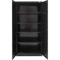 Hi-Boy Storage Cabinet, Steel, 4 Shelves, 72" H x 36" W x 18" D, Black WestPier