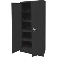 Armoire d'entreposage, Acier, 4 Tablettes, 66" h x 30" la x 15" P, Noir WestPier