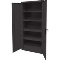 Armoire d'entreposage, Acier, 4 Tablettes, 66" h x 30" la x 15" P, Noir WestPier
