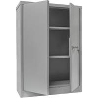 Counter-High Storage Cabinet, Steel, 2 Shelves, 42" H x 48" W x 24" D, Grey WestPier