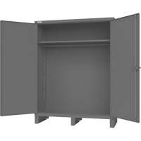 Cabinet with Hanging Bar & Standard Recessed Doors, Steel, 78" H x 60" W x 24" D, Grey WestPier