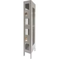 Casiers ventil&eacute;s, 2 niveaux, 12" x 18" x 78", Acier, Gris, D&eacute;mont&eacute;, Perfor&eacute; WestPier