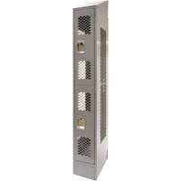 Vented Lockers, 2 -tier, 12" x 18" x 88", Steel, Grey, Knocked Down, Perforated WestPier