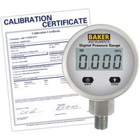 B5000 Series Pressure Gauge with ISO Certificate, 2-1/2" , 0 - 103.4 kPa/0 - 15 psi/0 - 416 in. w.c., Bottom Mount, Digital WestPier