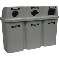 Contenants de recyclage Bullseye, Bord de rue, Plastique, 3 x 22 gal. US WestPier