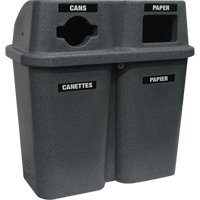 Contenants de recyclage Bullseye, Bord de rue, Plastique, 2 x 22 gal. US WestPier