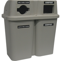 Contenants de recyclage Bullseye, Bord de rue, Plastique, 2 x 22 gal. US WestPier