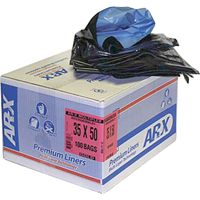 Premium Liners, 2X Strong, 26" W x 36" L, Black, 64.35 L (17 Gal.) Capacity WestPier