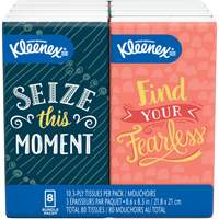 Kleenex<sup>®</sup> Facial Tissue Pocket Pack, 3 Ply, 8.3" L x 8.6" W, 10 Sheets/Box JL019 | WestPier