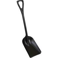 One-Piece Hygienic Shovel, 10" x 6" Blade, 37-1/2" Length, Plastic, Black WestPier