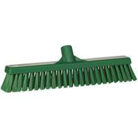 Combo Bristle Push Broom Head, Coarse/Fine Bristles, 16-1/2", Polyester, Green WestPier