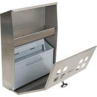 Smoking Receptacle, Wall-Mount, Stainless Steel, 1.6 Litres Capacity, 13-4/5" Height WestPier