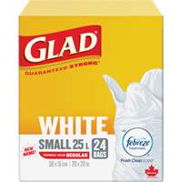 Small 25L Febreze Garbage Bags, Regular, 20" W x 20" L, White WestPier