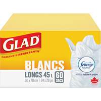 Tall 45L Febreze Garbage Bags, Regular, 24" W x 28" L, White WestPier