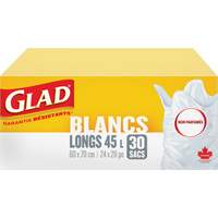 Tall 45L Unscented Garbage Bags, Regular, 24" W x 28" L, White WestPier