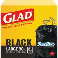 90L Garbage Bags, Regular, 30" W x 33" L, Black, Draw String JP296 | WestPier