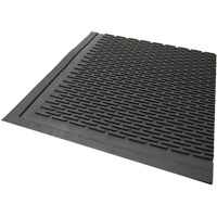 Outdoor Mat, Rubber, Scraper Type, Solid Pattern, 3' x 5', Black WestPier