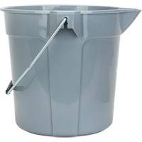 Round Bucket with Pouring Spout, 2.64 US Gal. (10.57 qt.) Capacity, Grey JP785 | WestPier