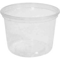 MicroGourmet 16 oz. Clear Deli Container without Lid, Plastic, Round WestPier
