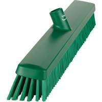 Heavy-Duty Push Broom, Fine/Stiff Bristles, 24", Green WestPier