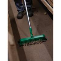 Push Broom Head, Fine/Stiff Bristles, 16-1/2", Polyester/Polypropylene, Green WestPier