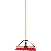 Push Broom with Braced Handle, 18", Medium, PVC Bristles WestPier