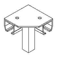 Floor Mount Curtain Partition 90° Corner Connector WestPier