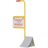 Wheel Chock with Handle & Sign, 7" W x 11-7/8" D x 7-11/16" H WestPier