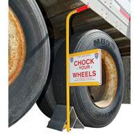 Wheel Chock with Handle & Sign, 7" W x 11-7/8" D x 7-11/16" H KI285 | WestPier