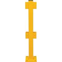 In-Line Post for Light-Duty Guard Rails, Steel, 42" H, Safety Yellow WestPier