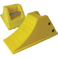 40 Ton Large Equipment Wheel Chock with Grip Pads, Urethane, Yellow WestPier
