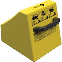 Checkers Safety Heavy-Duty Ultra Class Mining Wheel Chock without Bracket, HDPE, Yellow, 14-1/2" W x 17-1/2" D x 16" H WestPier