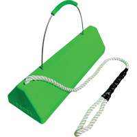 Checkers Safety SafeRay  Aircraft Wheel Chock with Loop Rope Cable Handle, Urethane, Fluorescent Green, 24" W x 8" D x 6" H WestPier