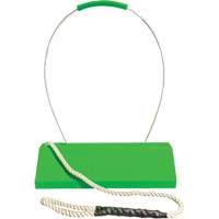 Checkers Safety SafeRay  Aircraft Wheel Chock with Loop Rope Ergonomic Handle, Urethane, Fluorescent Green, 24" W x 8" D x 6" H WestPier