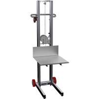 Empileur &agrave; plateforme, M&eacute;canisme Treuil manuel, Capacit&eacute; de 400 lb, Levage max de 58" WestPier