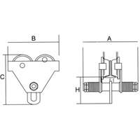 Adjustable Trolley with Safety Plates, 1000 lbs. (0.5 tons) WestPier